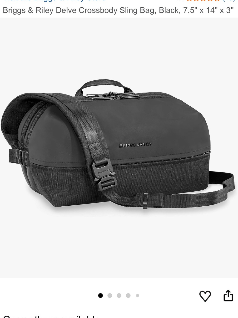 Briggs & Riley Black Sling Messenger Bag